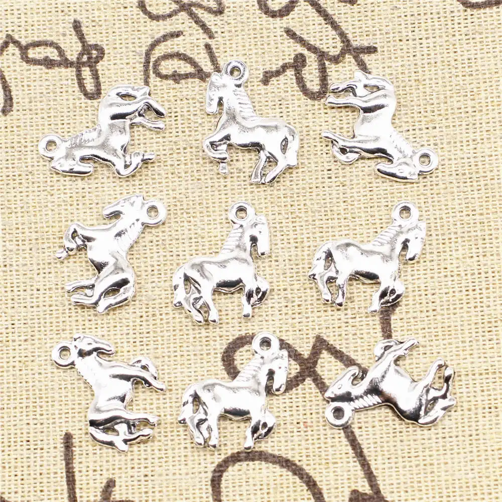 

Horse Charms For Bracelets Pendants For Jewelry Making Component 15X21mm Antique Silver Color 20 Pieces