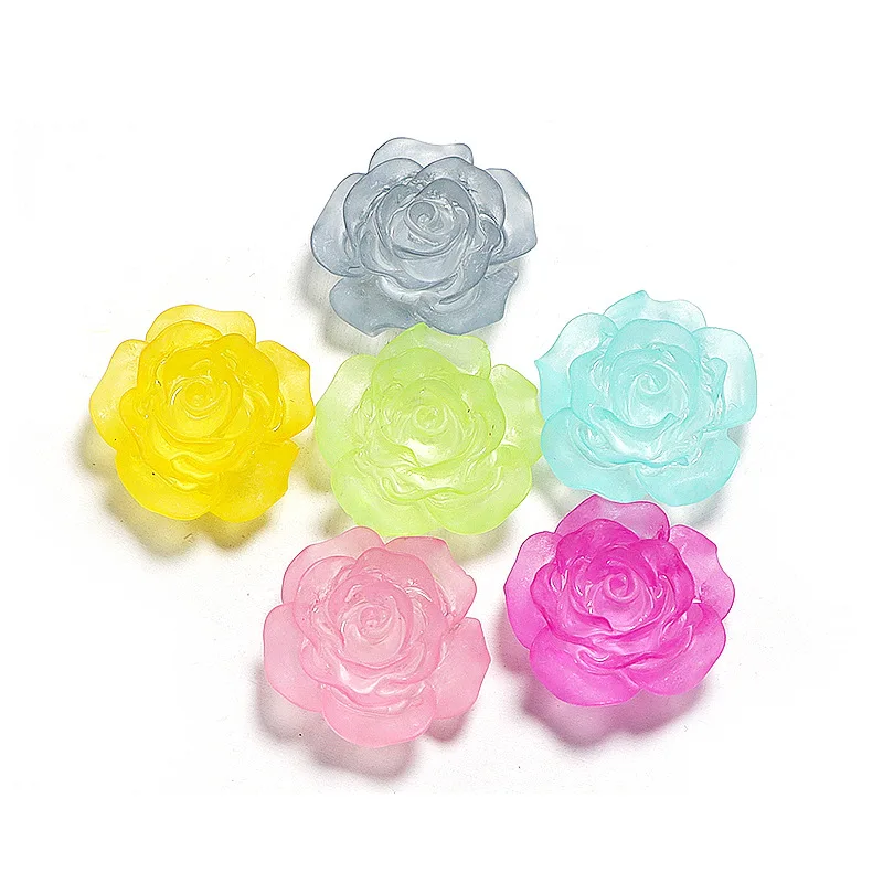 

50 шт. 18 мм Матовый Цветок Полимерная серьга аксессуары для волос искусственная аппликация для телефона холодильника