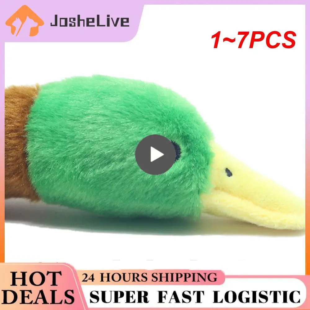 

1~7PCS Dog Chew Toys Cute Plush Duck Sound Toy Stuffed Squeaky Animal Squeak Dog Toy Cleaning Tooth Dog Chew Rope Toys