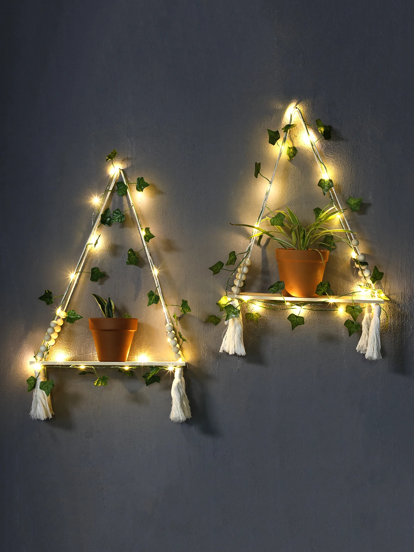 Настенные подвесные полки из искусственного плюща деревянная подвесная полка в