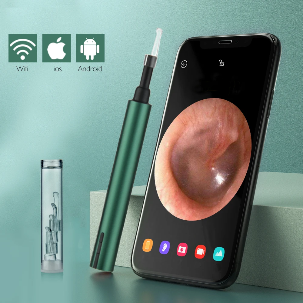 Wireless WiFi Otoscope Ultra-Thin Ear Scope Camera Waterproof Earwax Removal LED Android iOS Teeth Oral Inspection Endoscope