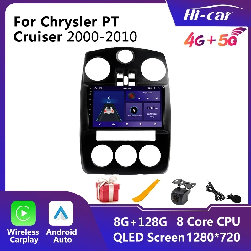 

2 Din Car Multimedia Player for Chrysler PT Cruiser 2000-2010 Android Radio Stereo GPS Navigation Head Unit Autoradio Carplay
