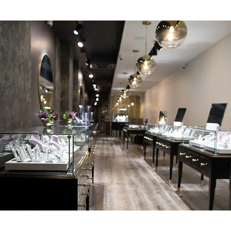 На заказ высококачественный ювелирный магазин стеклянный прилавок фиксируемое