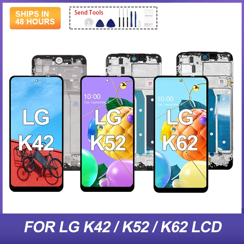 

6,6 дюймовый дисплей LMK520 для LG K52, ЖК-дисплей с сенсорной панелью, экран с дигитайзером для K42 K62 LM-K420 LMK420, сборка с рамкой