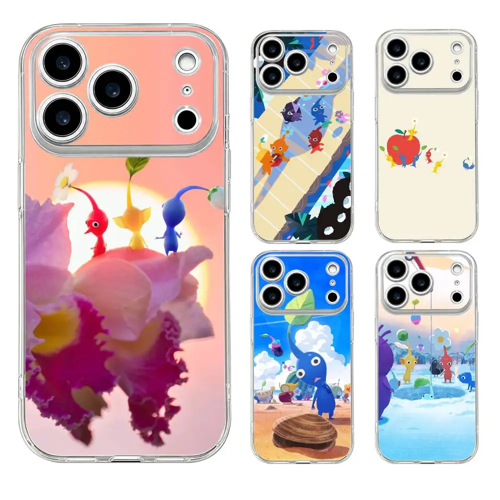 Фото Ультратонкий прозрачный чехол P-Pikmin из ТПУ для iPhone 17 ProMax, 17 Air, 15, 14, 13, 11, 12, 16 Pro Plus, Mini. №1