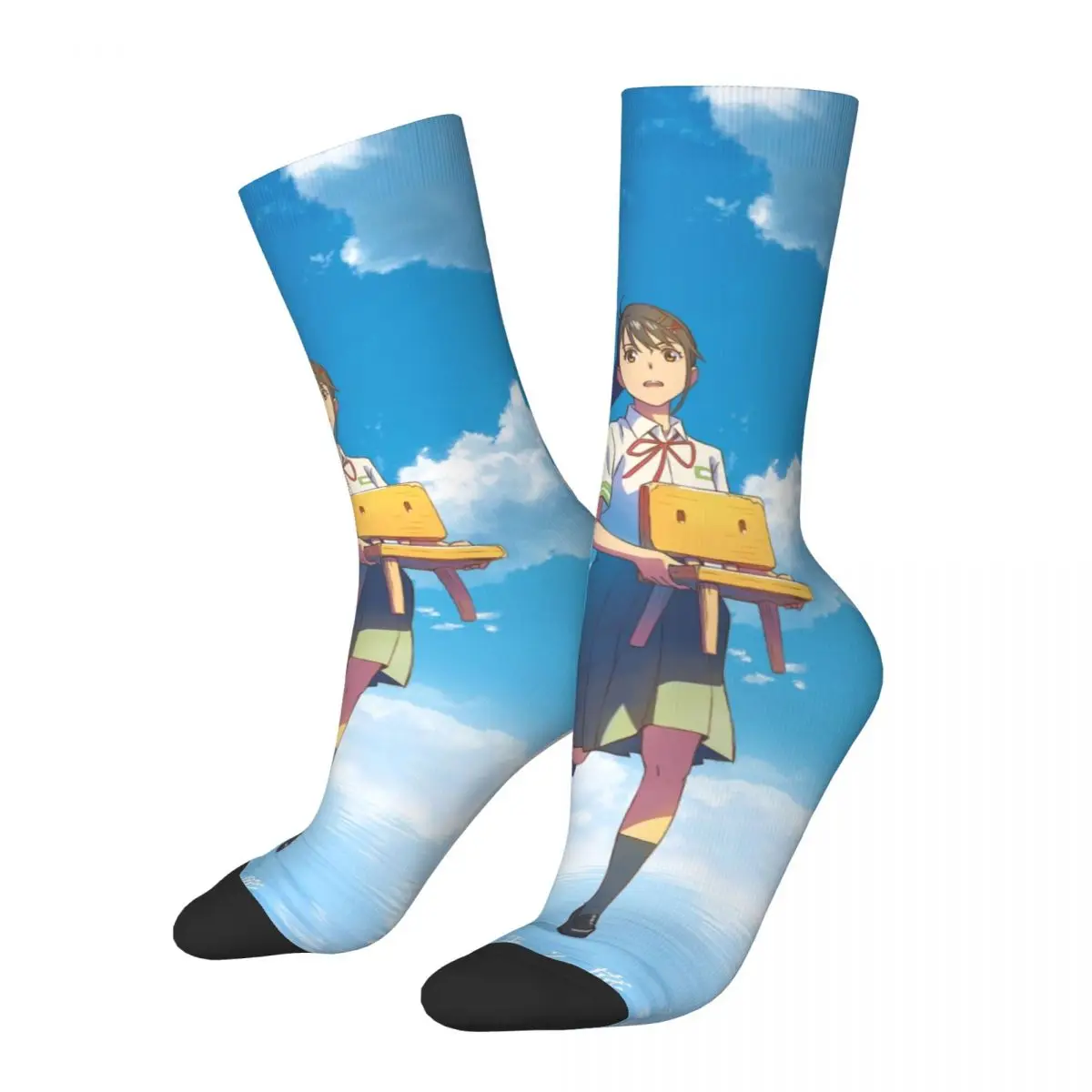 

Ling Ya Is Running With A Chair In Her Arms Lingya Tour Unisex Winter Socks Windproof Happy Socks street style Crazy Sock