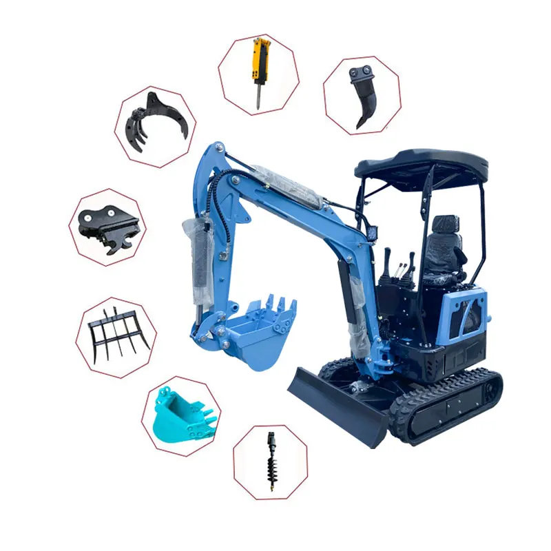 1.7t Crawler Mini Tractor Grave Digging Machine 1.7 Ton Tailless Hydraulic Breaker Hammer Mini Excavator For Sale