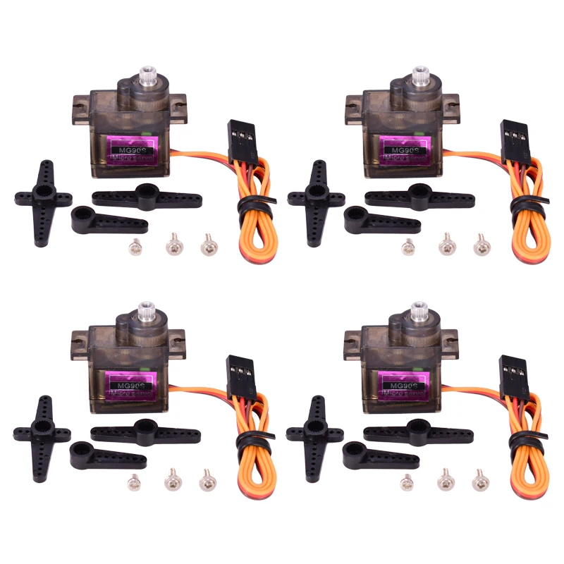 4 шт./лот MG90S Metal Gear цифровой 9g сервопривод для радиоуправляемого вертолета
