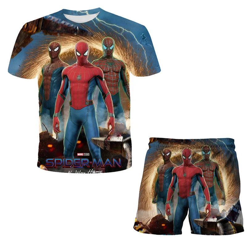 

New Boys Clothes Summer Kids Sport Suit Children Clothing Sets Mαrvel- Spidermαn T-Shirt+Pants 2Pcs Outfit Fashio 3D Tracksuits