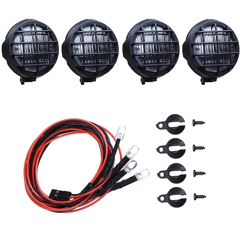 

4pcs/Set Led Spotlight Roof Light Lampshade For 1/10 Rc Crawler Car Axial Scx10