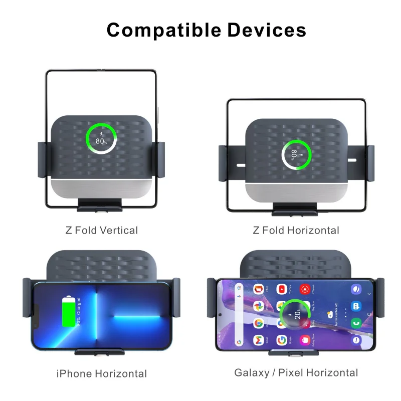 15W fast wireless car charger holder for Galaxy Z Fold 4/3 car holder,samsung galaxy s23 ultra car holder tablet holder