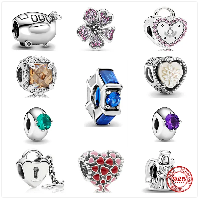 

Neastamor Aeroplane Travel Blue Ice Cube Spacer Charm Beads Fit Original Pandora Bracelet DIY 925 Sterling Silver Women Jewelry