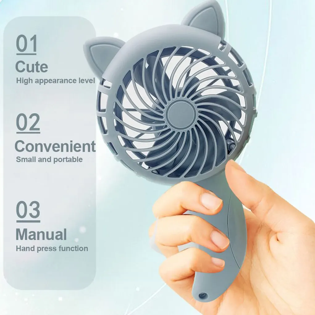 

Portable Handheld Fan Hand Pressure Fan Mini Handheld Fan Without Battery Household Cute Fan Cooling Cartoon Held Fan