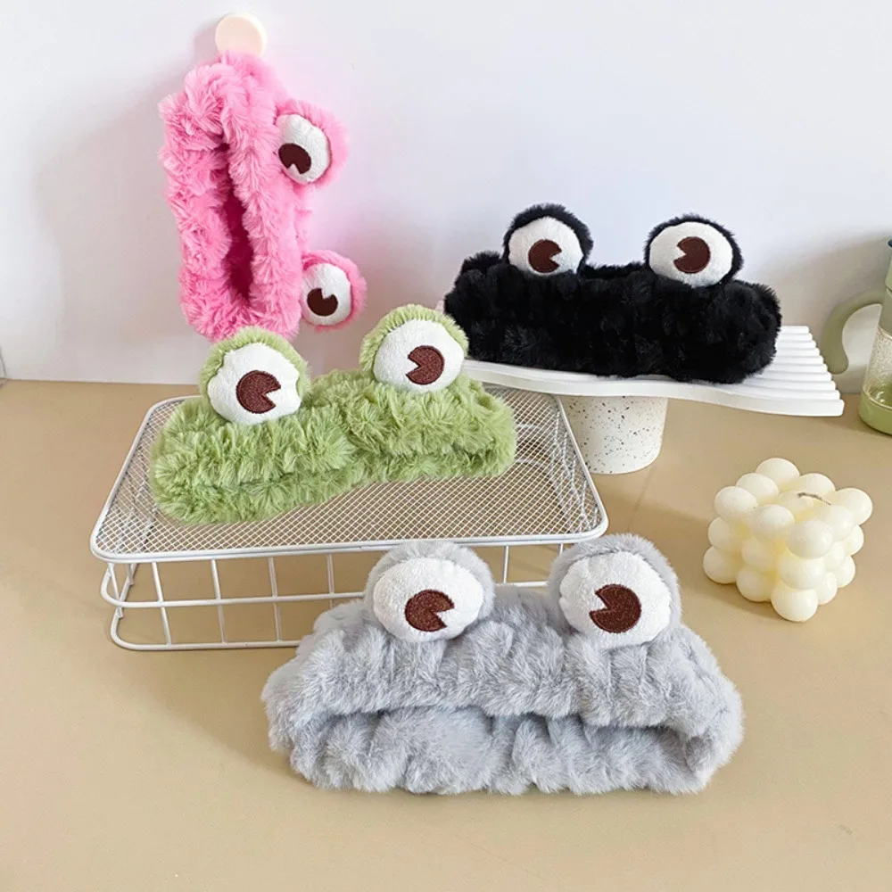 

Elastic Frog Big Eyes Hair Band Hair Accessories Plush Soft Headwrap Non Slip Makeup Tool Hair Band Female Lady Women