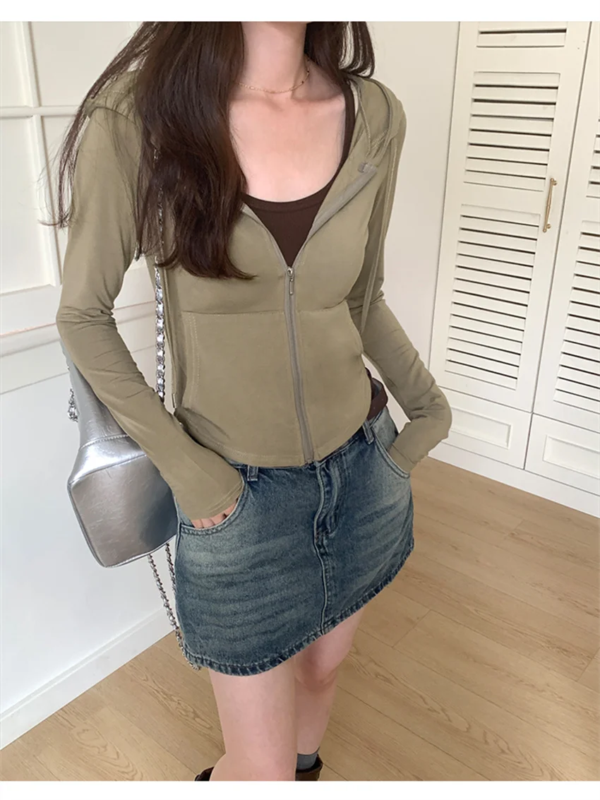 Куртка Alien Kitty женская с капюшоном стильное приталенное пальто длинным рукавом