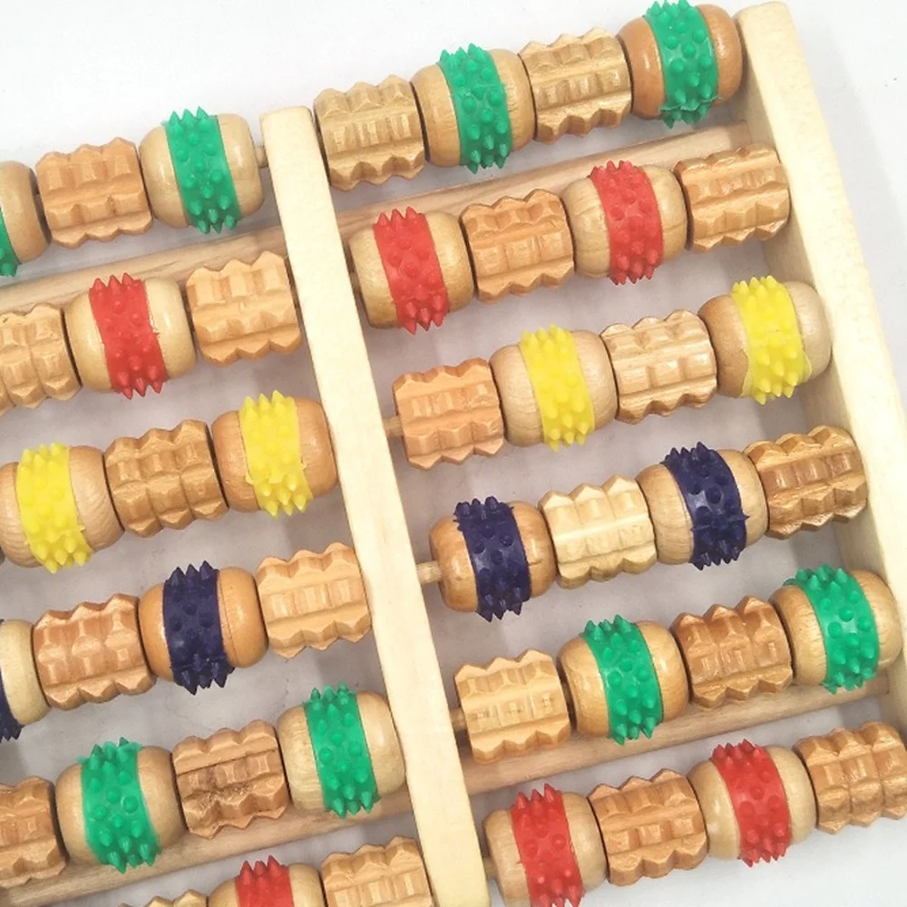 Шиацу-массажер для ног с деревянными насадками 3/6 ряда |