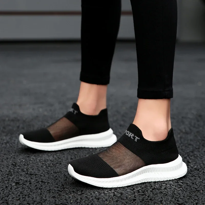 Кроссовки YRZL женские без шнуровки Спортивная повседневная обувь сетчатые