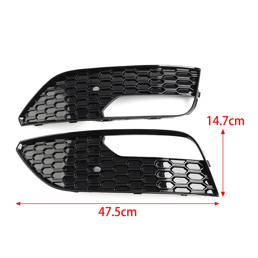 1 Pair Car Imperforated Honeycomb Mesh Front Bumper Fog Light Lamp Frame Grill Lower Grille For Audi A3 2012 2013 2014 2015 2016
