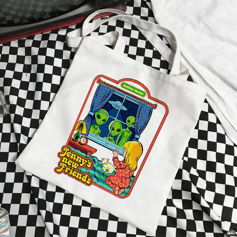 

Повседневная Холщовая сумка-тоут с мультипликационными надписями для пар, большие вместительные женские сумки через плечо в стиле ольччан,...