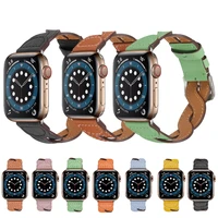 premium leather strap for apple watch band 45mm 41mm 44mm 42mm 40mm 38mm braided bracelet wristband for iwatch series 7 6 5 4 se
