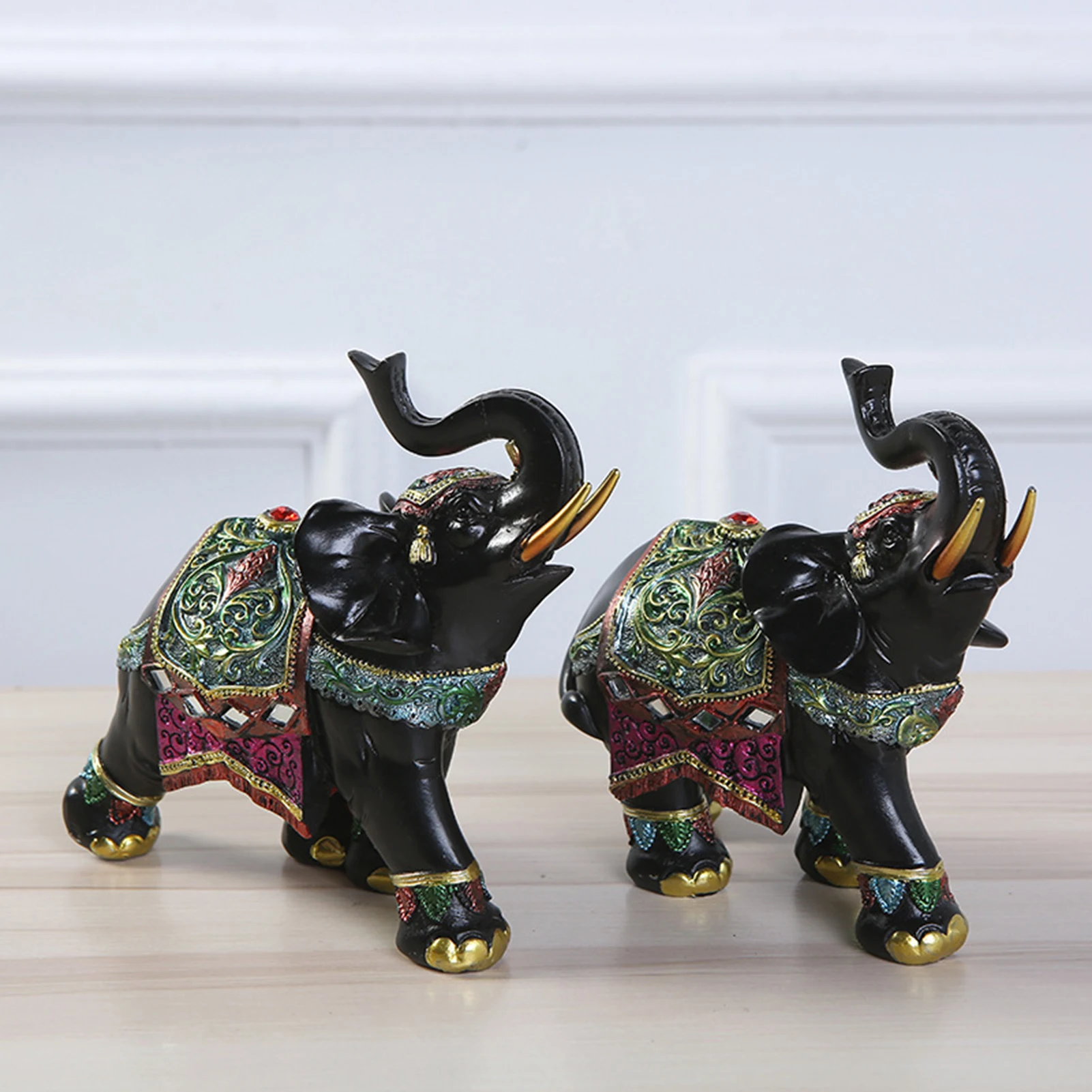 

Elephant Decor Statue For Living Room Home Decoration Wealth Good Luck Feng Shui Fortune Collectible Non-slip Elephant Sculpture