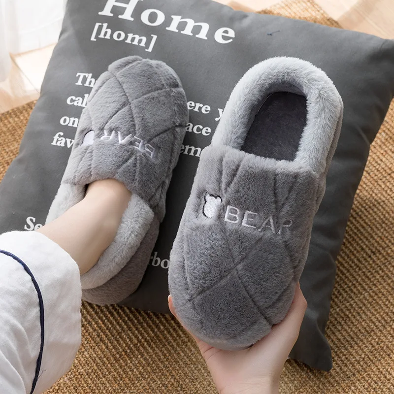 Домашние тапочки зимние теплые женские плюшевые меховые туфли 2022 парные и