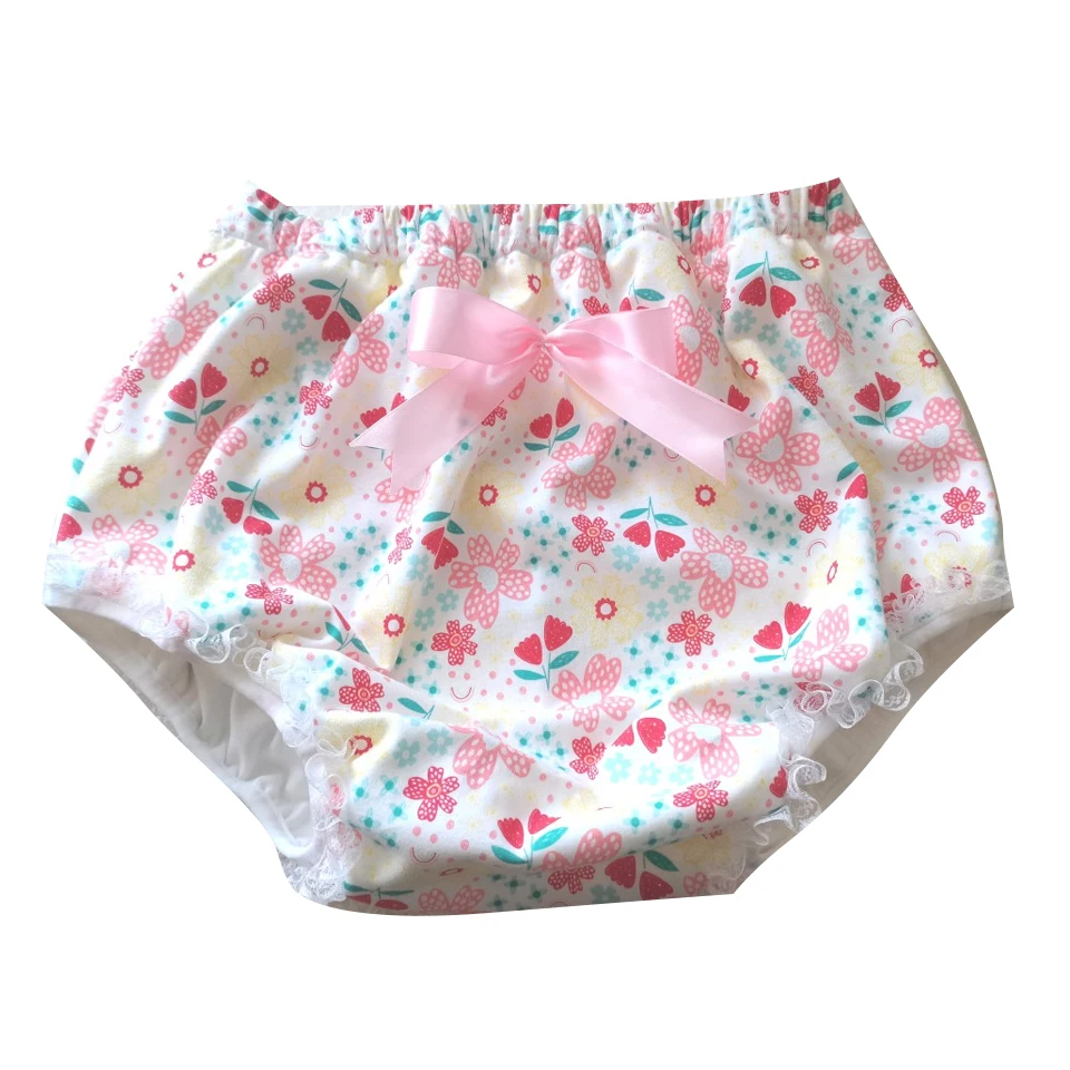 Adult Baby Training Pants With Lace Bow DDLG Cotton Adult Underwear Reusable Waterproof Nappy Diaper Panties For Boy, Girl