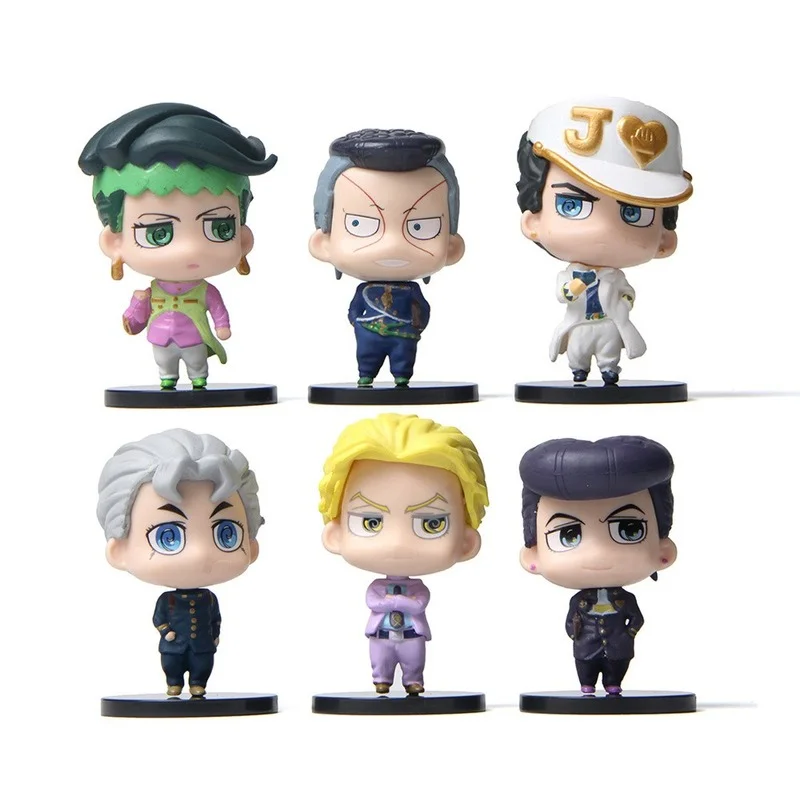 

6 Pcs/set New Anime Jojo Bizarre Adventure PVC Model Figure Diamond Kujo Jotaro Higashikata Josuke Rohan Desk Action Figure Toys