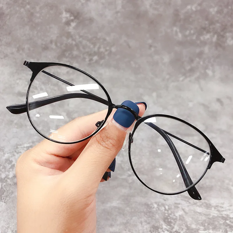 

Metal Round Frame Myopia Galsses Men Women Luxury Optical Spectacle Glasses Ladies Decorative Glasses Anti-radiation Eyeglasses