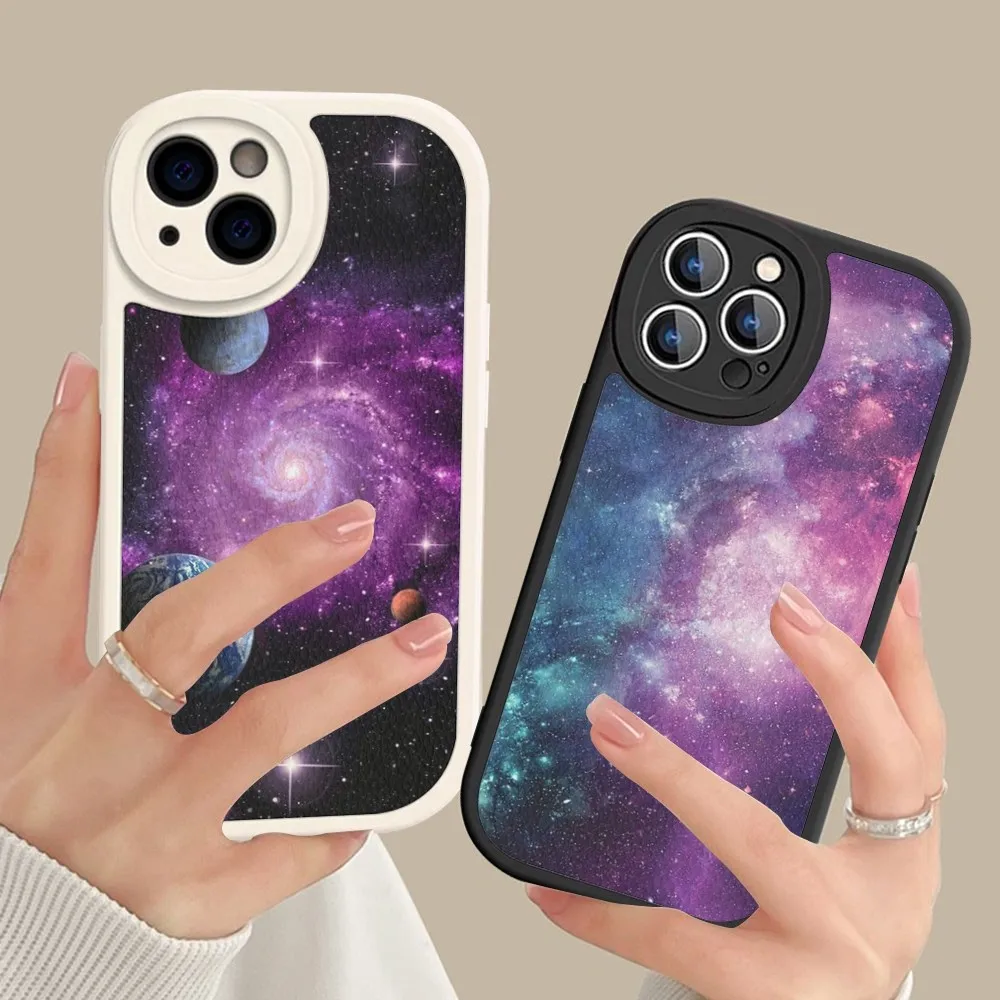 

Universe Galaxy Phone Case Hard Leather For IPhone 14 13 12 Mini 11 14 Pro Max Xs X Xr 7 8 Plus Fundas