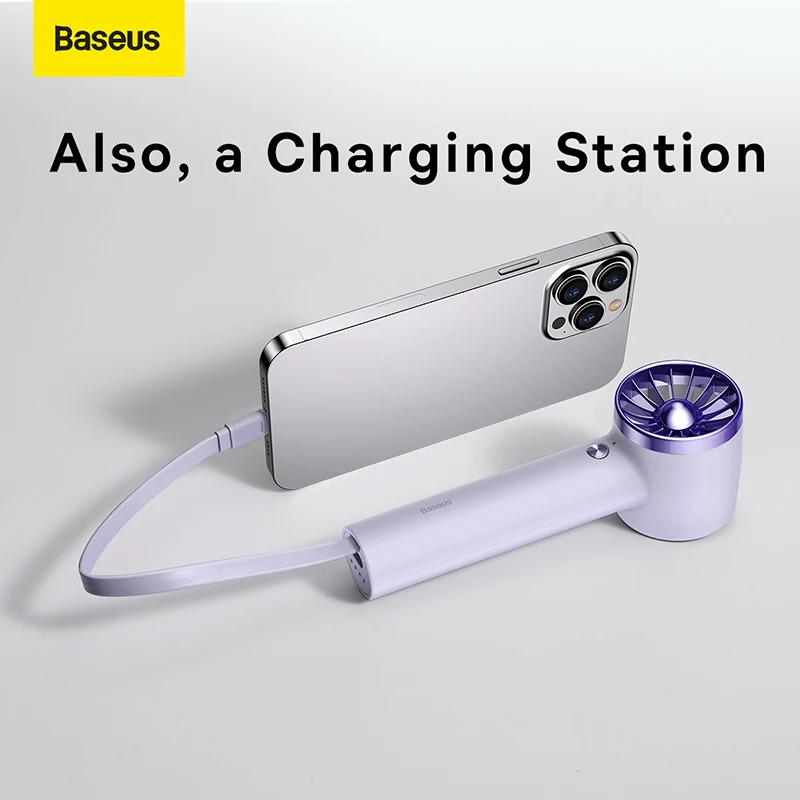 Baseus USB вентилятор Портативный 4000 мАч аварийный внешний аккумулятор