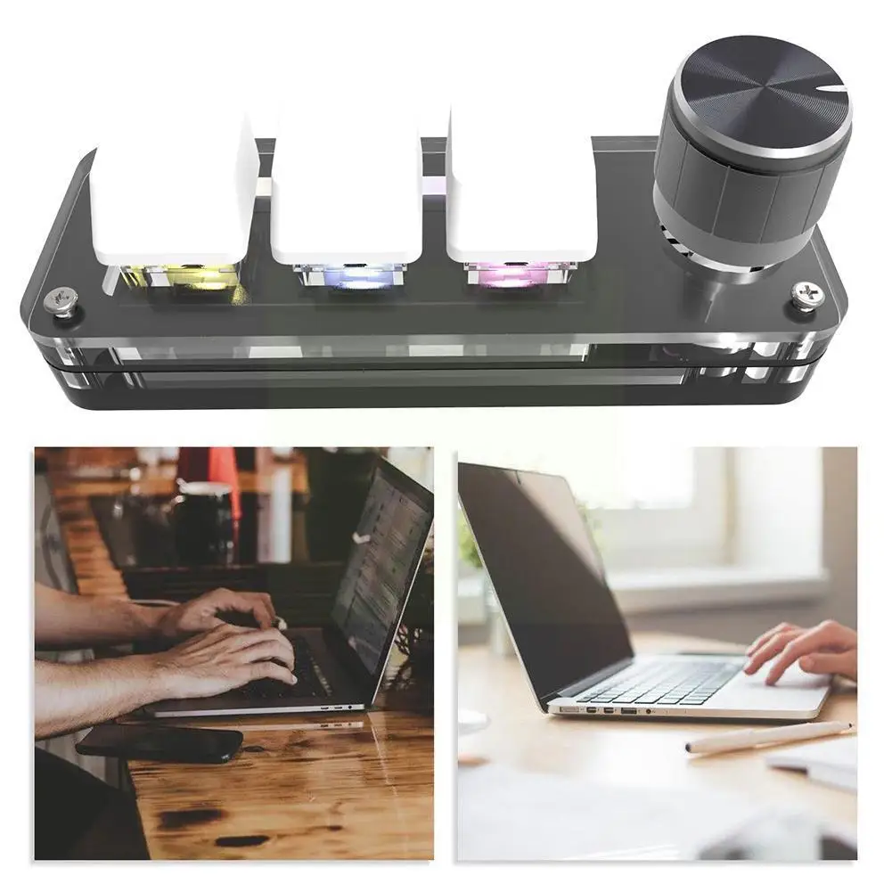 Черная мини-клавиатура с 3 клавишами игровая клавиатура программируемой