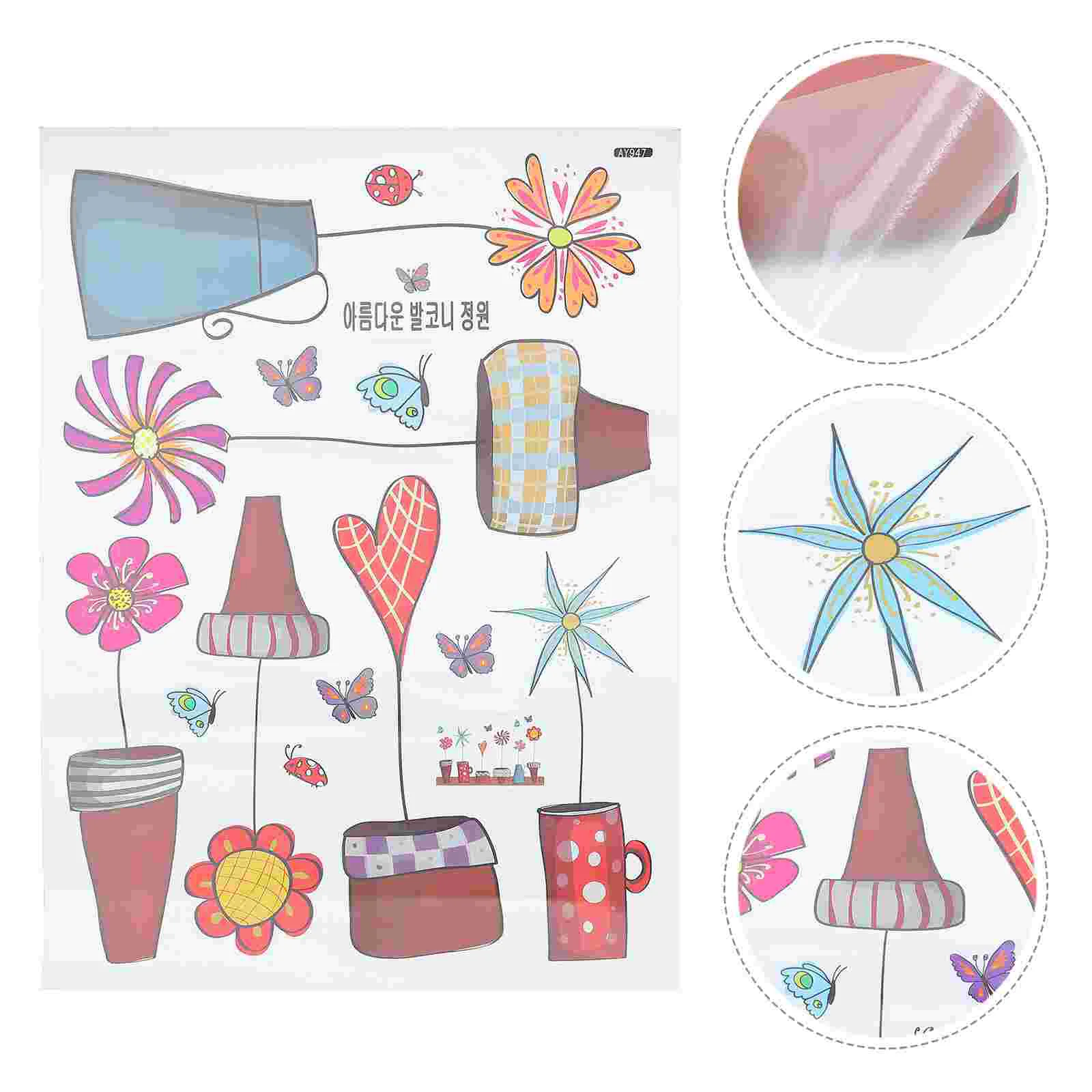 

1 Sheet Children Room Sticker PVC Pretty Flowers Pattern Decal Kids Room Sticker for Decor Wall Poster