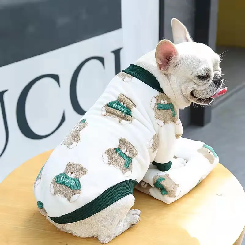 

Pet Clothes Warm Velvet Cute Cartoon Pattern Cat Coat Small Dog Wool Jacket Spring Autumn Sweater Chihuahua Bulldog Pomeranian