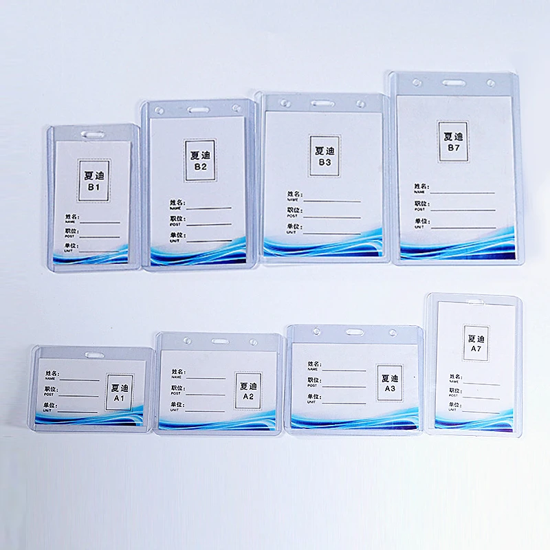 

5PCS Transparent PVC Hard Card Cover Lanyard Business ID Badge Case Vertical Or Horizontal Card Cover for Documents Name Card