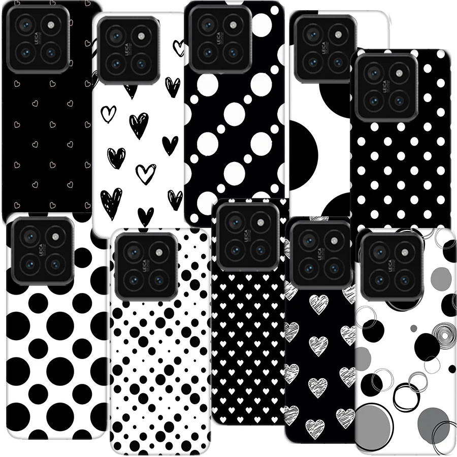 Черно-белый защитный прозрачный чехол в горошек для телефона Xiaom Mi 12 12T 11T 10T 9T 13 11 10