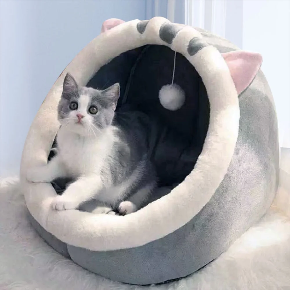 

Pet Bed Removable Cute Shaped Washablecat Beds Indoor Detachable Semi-Closed Pet House Kennel Nest for Cats Puppy Small Animal