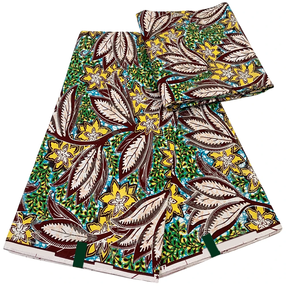 

Grand Super Fabric African Wax Fabric 100% Cotton High Quality Veritable Real Wax Print Ankara Fabric For Sewing 6yards V5