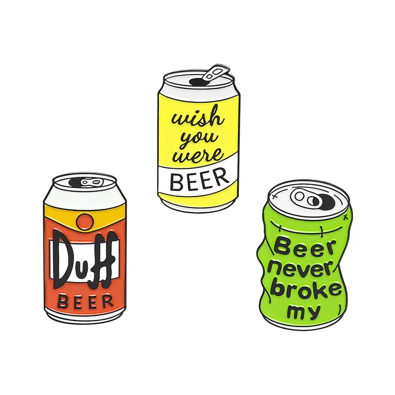 

Duff Beer Pins Beer Never Broke My Letter Pins Accessories Clothing Backpack Alloy Brooch Enamel Lapel Pins Badge Wholesale