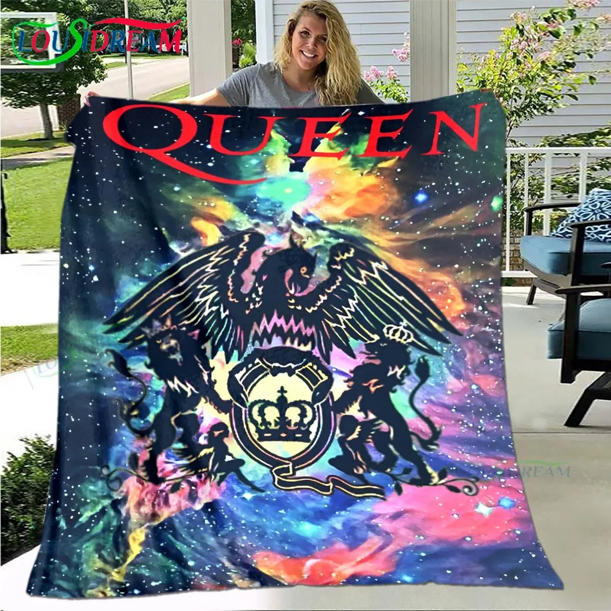 Одеяло Фланелевое с рисунком Q-Queen от известной группы тонкое портативное одеяло