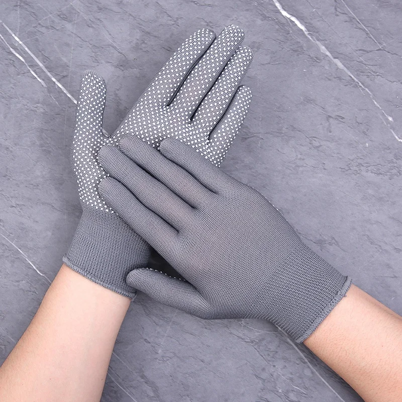 

12 Pair, Guage Nylon Work Gloves With Anti-slip Dots Non-slip Gardening Gloves Work Labor Polyester Gloves