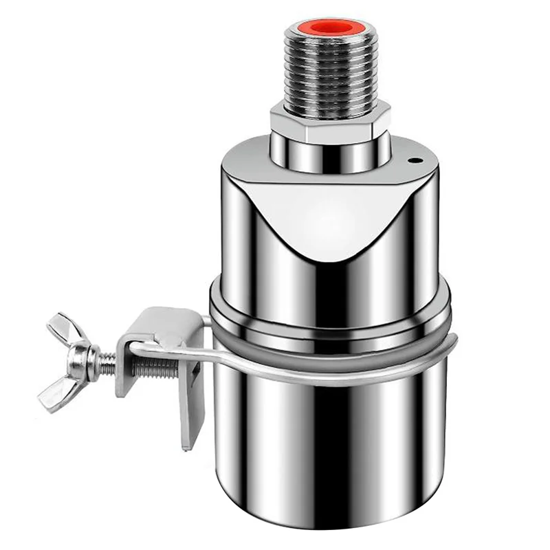 Automatic Water Level Control Valve 1/2 Inch Stainless Steel Float Ball for Tank Swimming Pool Straight with Clip