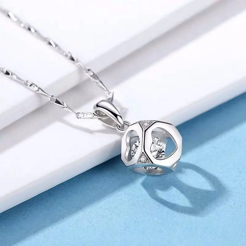 Кулон в виде кубика любви женский красный сетчатый подарок на день Святого