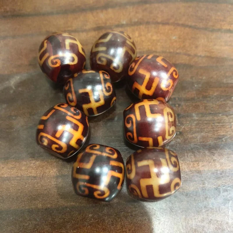 

Factory Wholesale Tibetan Agate Ten Thousand Words Ruyi Tibet Beads Scattered Beads Red Meat Tibet Beads DIY Ornament