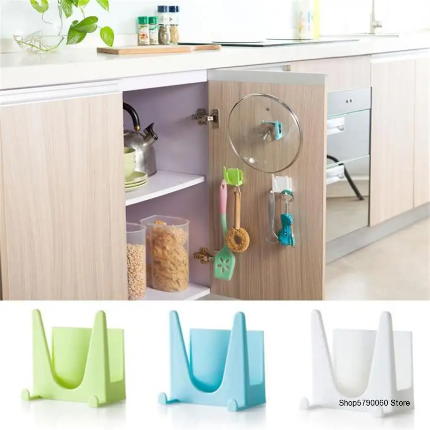 

Wall Housekeeper Plastic Kitchen Pot Pan Cover Shell Cover Sucker Tool Bracket Storage Organizer Rack Hanger Storage Rack Holder