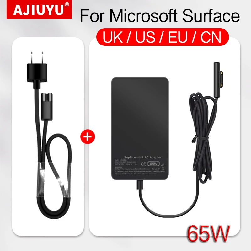 

Зарядное устройство 15 в 4A 65 Вт для Microsoft Surface Pro X 7 6 5 4, блок питания для ноутбука 3 2 1 с USB-зарядкой
