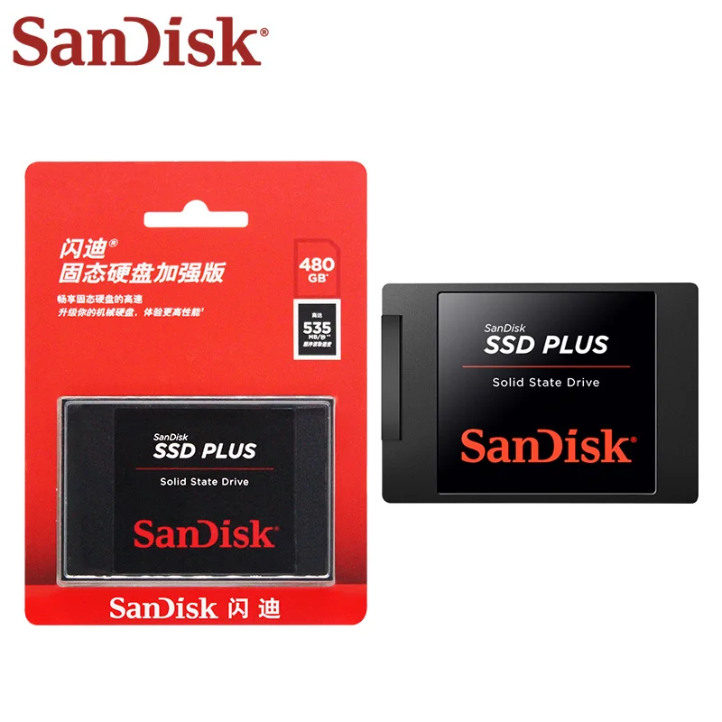 Твердотельный накопитель SanDisk SSD PLUS SATA3.0 жесткий диск 240 ГБ 480 1 ТБ 2 внутренний 5