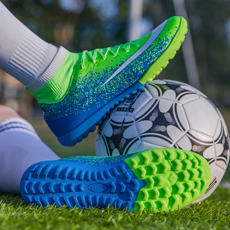 

Мужские Оригинальные высокие футбольные туфли для тренировок, Нескользящие Детские футбольные туфли TF/FG, Женская суперсветильник футбольн...