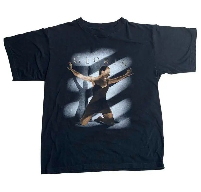 Gloria Estefan с коротким рукавом черный Хлопок Все размеры S-5XL 1F1184