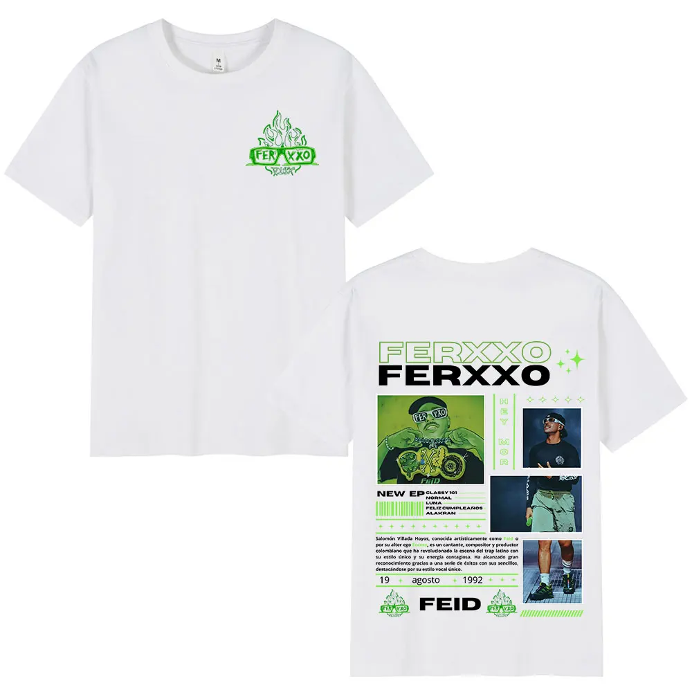 Rapper Feid Ferxxo Album Merch T Shirt Mens Women Clothing Fashion Hip Hop T-shirt Cotton Casual Oversized T-shirts Streetwear